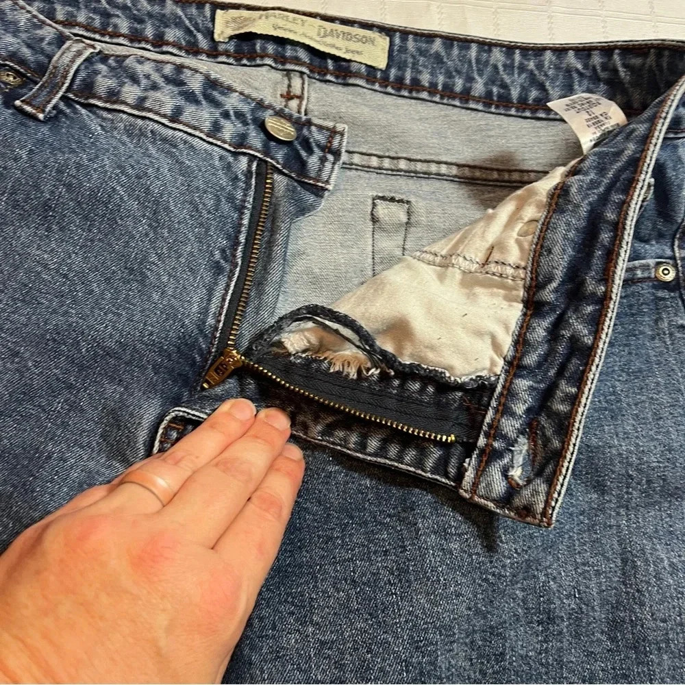 Vintage Y2K Harley Davidson Bootcut Biker Jeans Women's Size 12 - Picture 13 of 13